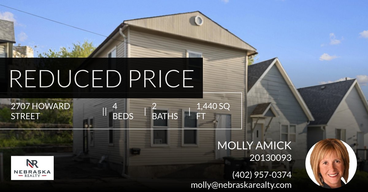MollyAmick's tweet photo. 📍 Reduced Price 📍 This recently reduced home at 2707 Howard Street in Omaha won't last long, so, don't wait to set up a showing! Reach out here or at (402) 957-0374 for more information!

Molly Amick
Nebraska Realty
402-957-0374 https://t.co/BiImuuXPja https://t.co/llqP1tP3Au