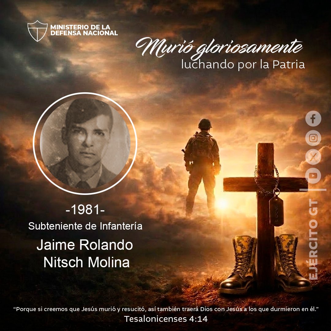 Héroe caído en el cumplimiento del deber en 1981.

Su entrega y sacrificio permanecen como ejemplo de honor, lealtad y amor a la patria. 🇬🇹🕊️