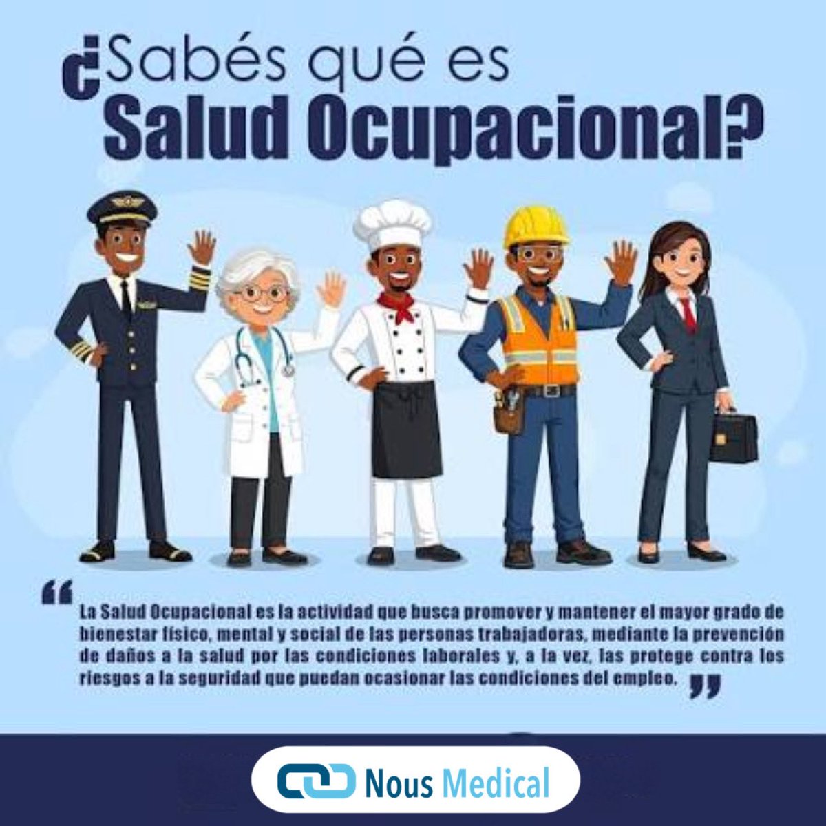 MedicalNous's tweet photo. La Salud Ocupacional es la actividad que busca promover y mantener el mayor grado de bienestar físico, mental y social de las personas trabajadoras, mediante la prevención de daños a la salud por las condiciones laborales

Te invitamos a conocernos 👉🏻 https://t.co/aTSmNMoSOs ✅ https://t.co/rxsbAHMbIR
