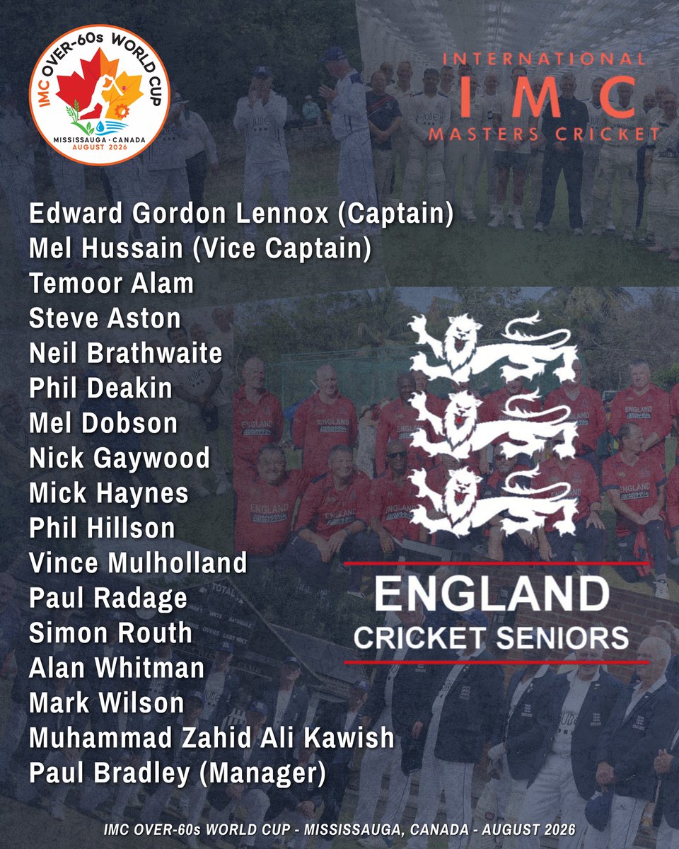 Ccc50s's tweet photo. Congratulations to Mel Dobson and Paul Radage on selection for England O60s World Cup squad 🇬🇧

Both Cheshire O50s players heading to Canada this August.

A fantastic achievement. Wishing you both every success 👏🏏 https://t.co/PHv6hgrGPb