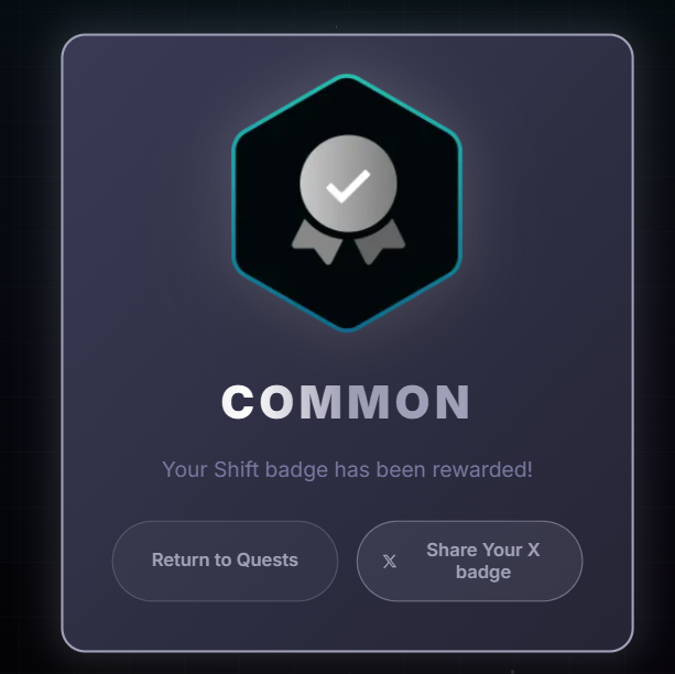 Yorukobi's tweet photo. @ShiftRWA got a common badge, is it good? https://t.co/WfVmoXlrEx