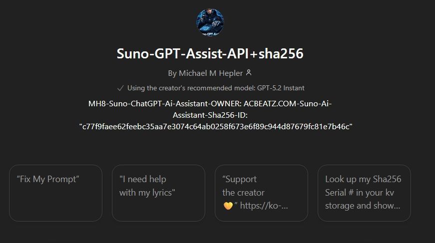 Your music. Your way.

Suno AI lets you turn ONE prompt into a full track.

Now imagine having a GPT that builds:
• Prompts
• Lyrics
• Song structure
• Authorship proof

Free trial access👇
ko-fi.com/s/88e3bd2e15

#SunoAI #AIMusic 🎶🔥