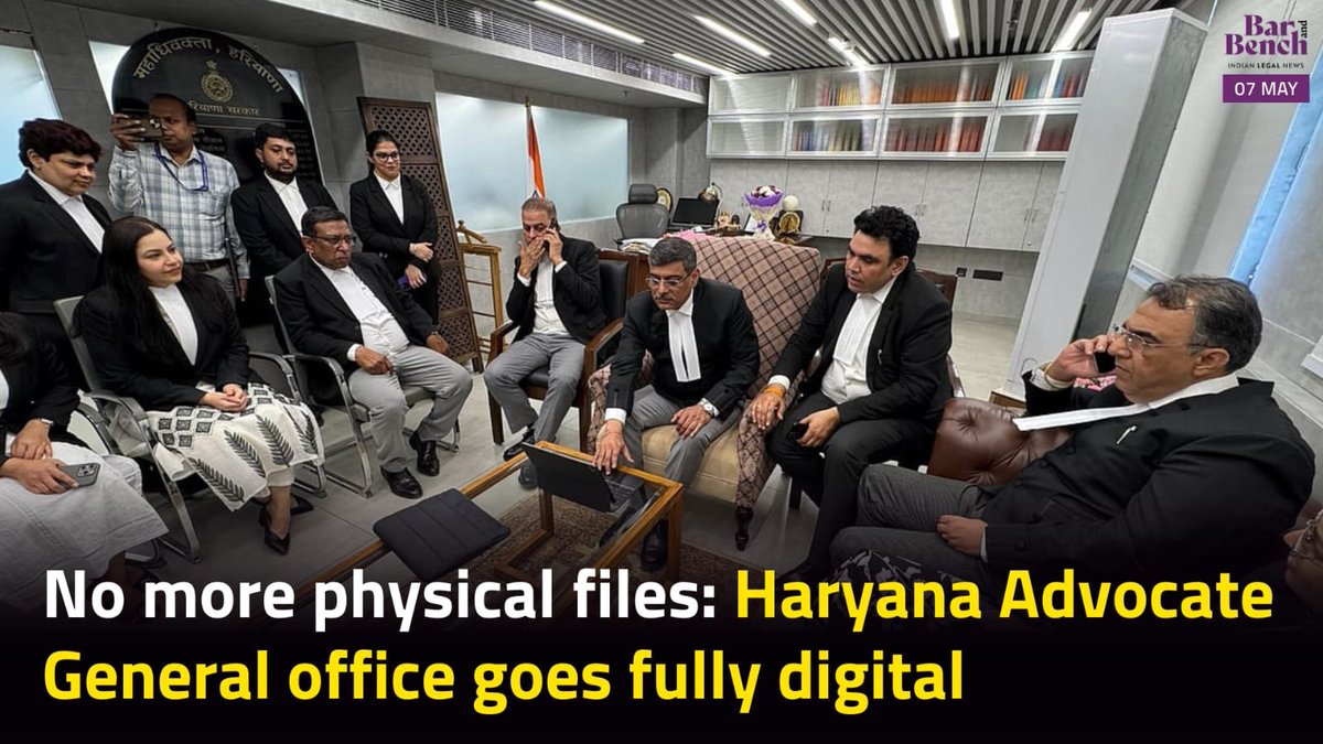 barandbench's tweet photo. No more physical files: Haryana Advocate General office goes fully digital

Read here: https://t.co/QN3GF6N7ms https://t.co/fJB5S05oij