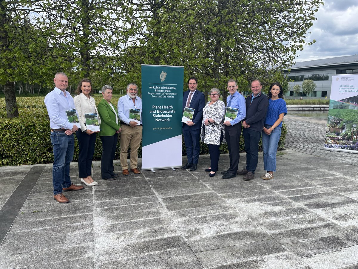AmyMulchrone's tweet photo. Irish Hardy Nursery Stock Association (IHNSA) chair Val Farrell and I attended the launch of DAFM Plant Health and Biosecurity Strategy 2026-2030. 
@IFAmedia @martinheydonfg https://t.co/GsKMaTvOkj