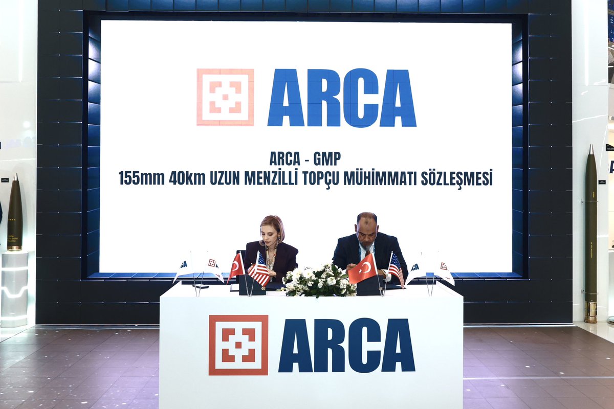 arcasavunma's tweet photo. Arca Savunma ile GMP arasında tam 1.2 Milyar Dolarlık '155mm 40km Uzun Menzilli Topçu Mühimmatı' sözleşmesi imzalandı. Genel Müdürümüz Sn. İlknur Dutak Pamir ve GMP CEO’su Sn. Marc Morales'in katılımlarıyla resmileşen bu dev iş birliği ile, üstün menzil ve vuruş gücüne sahip mühimmat teknolojilerimizi uluslararası pazara gururla taşıyoruz.
Ülkemize ve savunma sanayiimize hayırlı olsun.