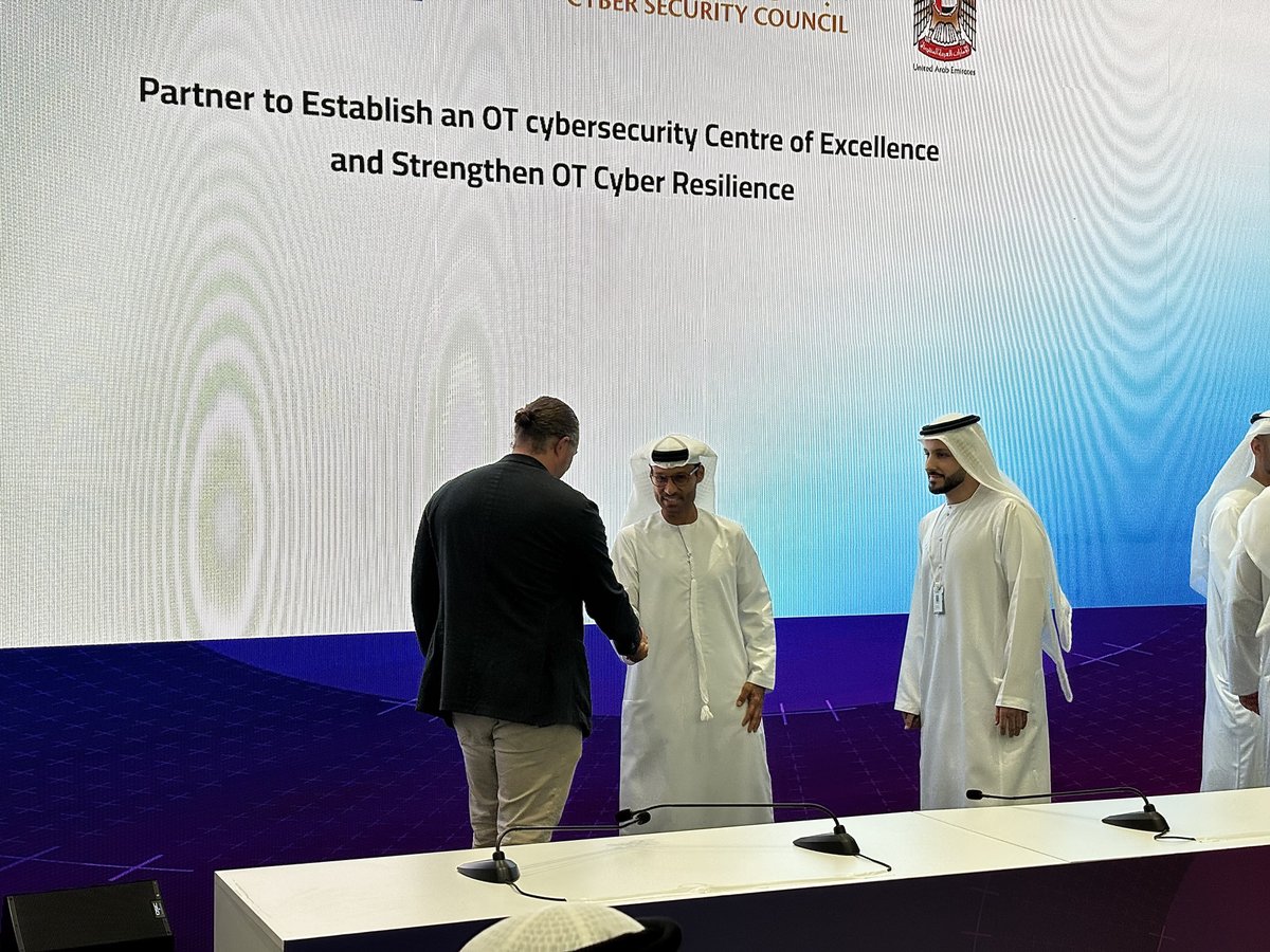 RilianTech's tweet photo. This is what strengthening OT cyber resilience at a national scale looks like. Rilian and the UAE Cybersecurity Council formalized a strategic collaboration earlier this week at Make It in the Emirates 2026 – including a joint Center of Excellence built on four pillars of OT security, talent, and innovation.

🔗 https://t.co/dbYp3ZmPjr

@cschnedler @cscgovae @MIITEUAE