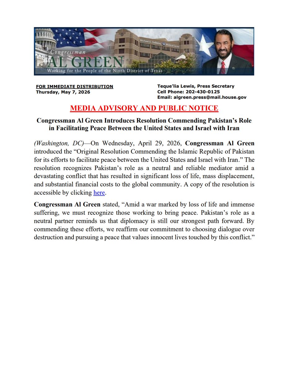 U.S. Representative Al Green tweet media