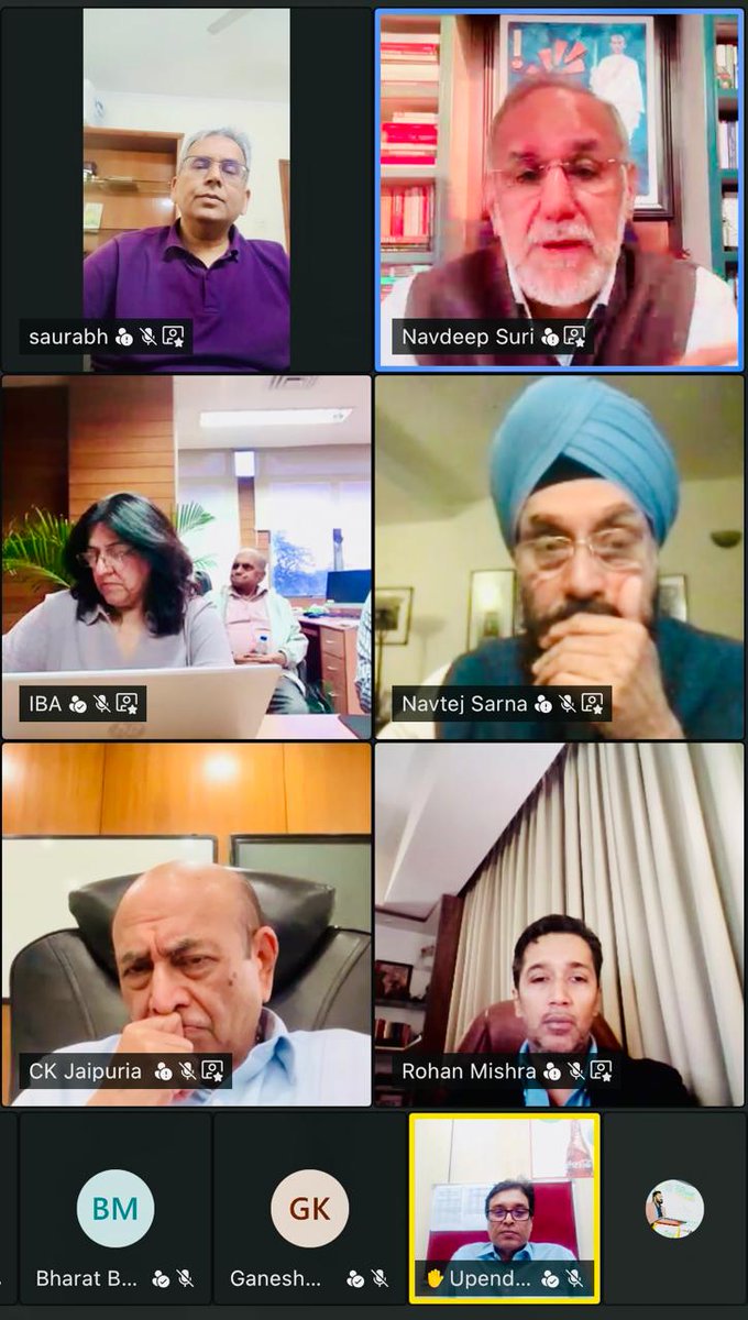 India_IBA's tweet photo. IBA session on India &amp; the West Asia Geopolitical Situation: A Reality Check with C K Jaipuria, President IBA; Amb: @NavtejSarna, @navdeepsuri, @AmbSaurabhKumar discussed global economic &amp; beverage industry impacts. Moderated by @roan04 and @gunveena SG IBA &amp; members participated https://t.co/XX00b2kZbB