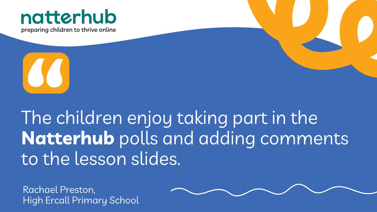 natterhub's tweet photo. We love to receive feedback from teachers, especially when it includes details on what pupils find most engaging in their Natterhub online safety lessons. Participating in the polls is popular among the pupils at High Ercall, and they interact with the lesson by adding comments https://t.co/bDa1kymZX5