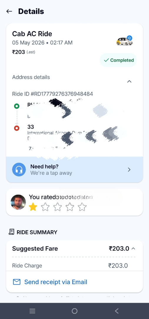 tanny_rocks007's tweet photo. We felt completely unsafe. Reported immediately via the app, but there has been ZERO response or action. Is passenger safety not a priority? 

#SafetyFirst #Rapido #ConsumerRights #RoadSafety https://t.co/Mq68jIeo9G