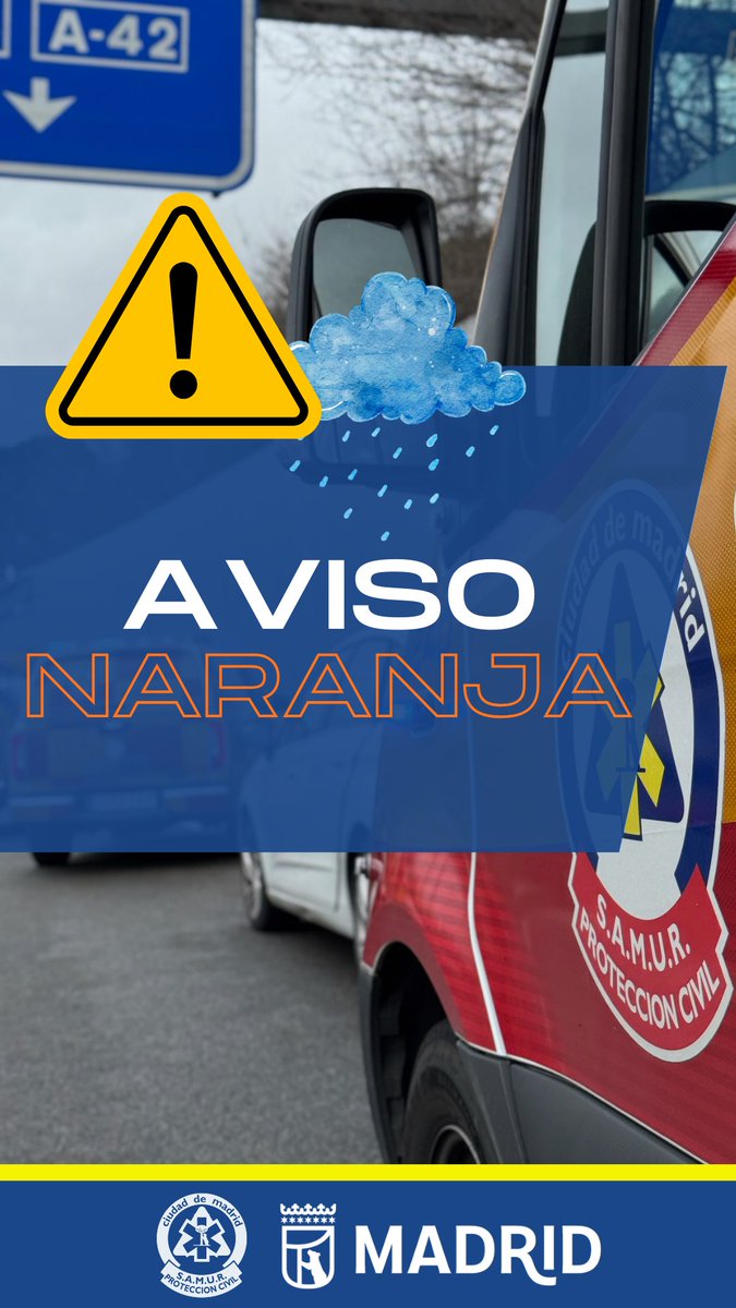 Aviso Naranja 🟠 por lluvias y tormentas.
Pedimos mucha precaución al volante.
Recuerda, estamos a tu lado en el 1️⃣1️⃣2️⃣☎️