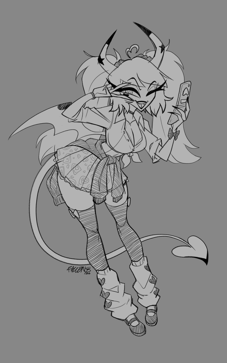 After seeing the amazing gyaru maid design for Verosika from <a href="/MaidToSin/">Maid to Sin</a> some dormant neuron activated in brain.
HAD to make a Gyaru Verosika too.

#HelluvaBoss #Hellaverse #HelluvaBossFanart #Verosika #VerosikaMayday #HelluvaBossVerosika