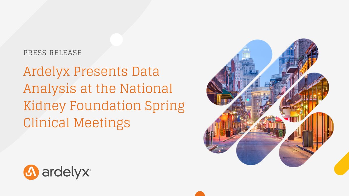 ardelyx's tweet photo. Today we announced a poster presentation of a post-hoc analysis of the OPTIMIZE and NORMALIZE studies at the @nkf's Spring Clinical Meetings, currently underway in New Orleans. Learn more: https://t.co/VJEHd2ceHQ #NKFClinicals https://t.co/dnZSUg0AQx