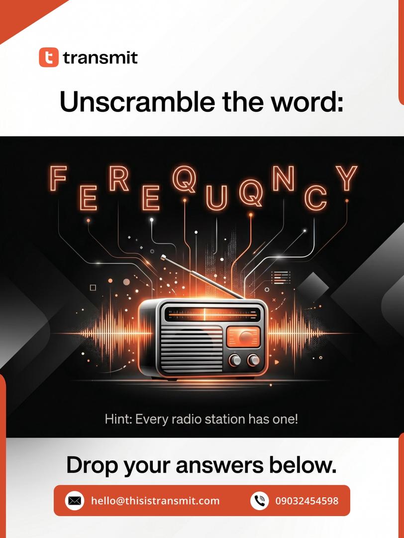 thisistransmit's tweet photo. Transmit Thursday Unscramble 🎙️🧩
Think you know radio? Unscramble the word and drop your answer below 👀

#Transmit #TransmitThursday #RadioAdvertising https://t.co/OMcvpMhITv