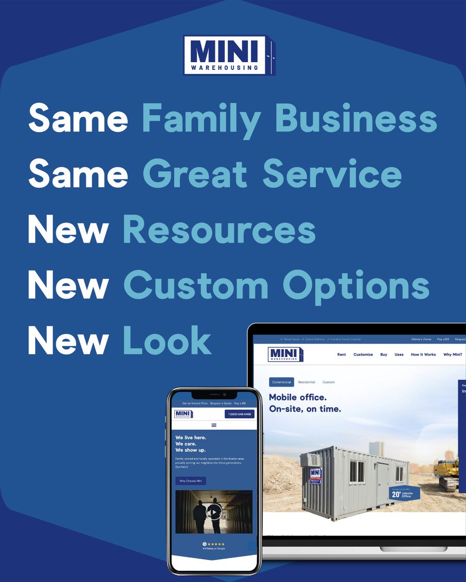 MiniWarehousing's tweet photo. We might have a new look, but you can still expect the same great service and high-quality storage solutions you've always trusted from us! 🚚✨ 

Check out our updated look at https://t.co/tei9DYm1qV! https://t.co/tPl6A4lpOH