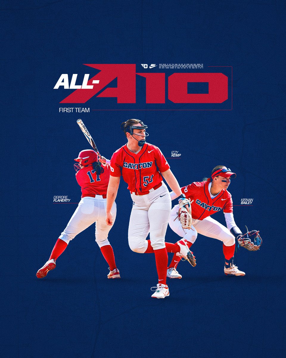 FlyerSoftball's tweet photo. 🏆FIRST TEAM ALL A-10🏆

Congratulations to Kirnan Bailey, Deirdre Flaherty, and Izzy Kemp on being named first-team all A-10!

#UDSB // #GoFlyers https://t.co/Xj2iVcDc4G