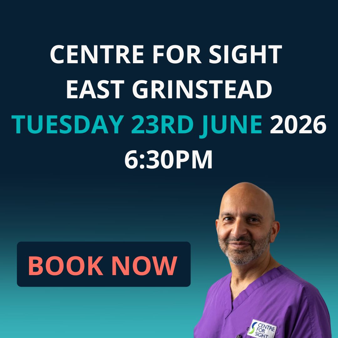 CentreforSight's tweet photo. Join our FREE Vision Correction Information Event on Tuesday 23rd June 2026 at 6:30PM, held at Centre for Sight East Grinstead. 

Book Now: https://t.co/MP2siafPl0 

#CentreforSight #VisionCorrection #EastGrinstead #SajKhan https://t.co/oYn1Tlo3Bv