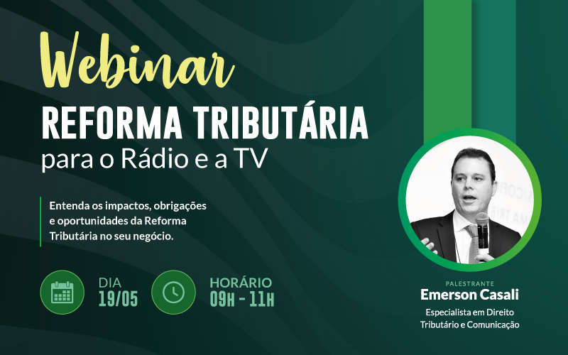 ACAERT's tweet photo. Webinar sobre a Reforma Tributária para o Rádio e a TV. Participação do Executivo Emerson Casali, especialista no tema - https://t.co/HFHVFGo3WI https://t.co/YdxWkcb0cQ