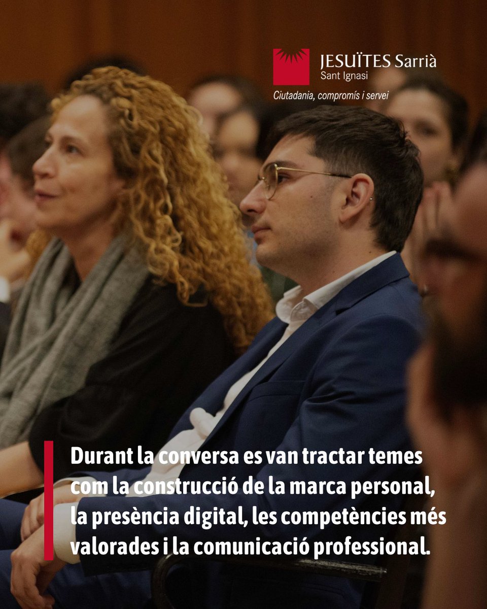 jesuitesFP's tweet photo. ✨ Construir una marca personal ja no és una opció, és una eina clau per destacar en el món professional.

A #JESarrià, l’alumnat ha pogut aprendre de professionals en actiu com potenciar la seva identitat, comunicar el seu valor i preparar-se per als reptes del futur laboral. 🚀 https://t.co/4I5C4mEIsT