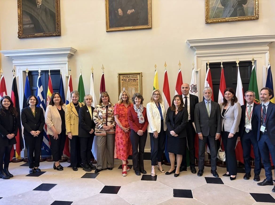 EstEmbassyIE's tweet photo. Yesterday, Amb. Kairi Künka attended a presentation at Leinster House on the “Move-On Housing” proposal supporting women and children after domestic violence.
Safe housing means recovery and hope. Estonia is proud to support dialogue and action to protect women and children. 🤍 https://t.co/AlmcKYV3gV
