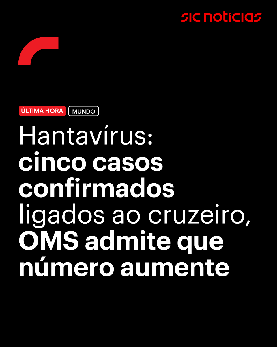 SICNoticias's tweet photo. A Organização Mundial de Saúde registou cinco casos confirmados de contágio por hantavírus no surto ligado ao navio de cruzeiro, mas admite que o número pode aumentar.
Saiba mais aqui: https://t.co/nY3Ykeg2T9
#health #saude #oms #hantavirus #mvhondius #cruzeiro #navio #passageiro #news #sicnoticias