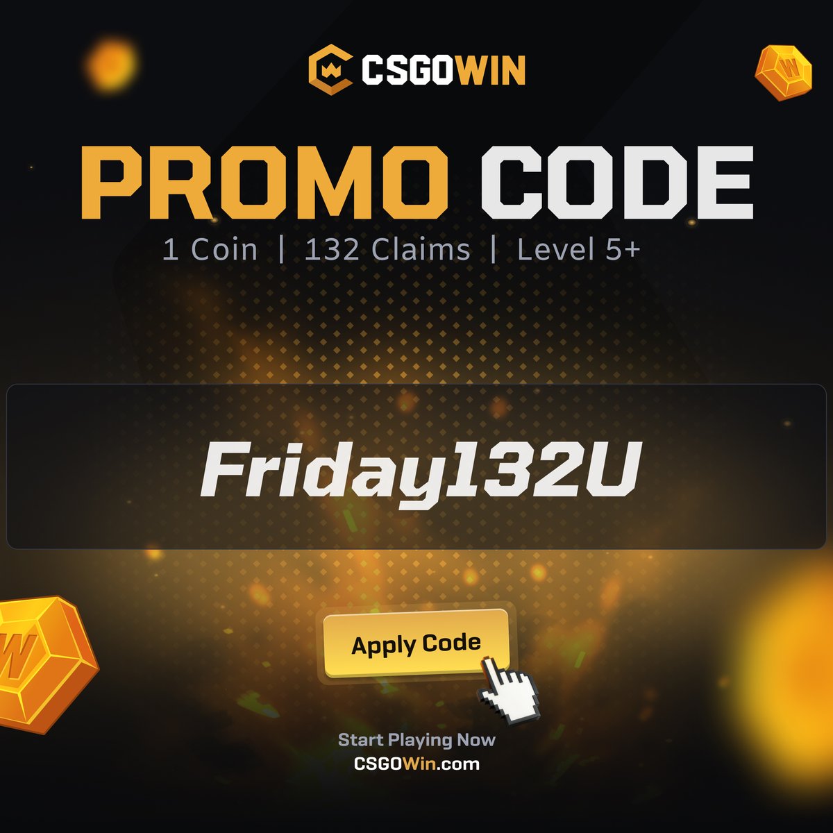 Promo code is shown in the screenshot 👀 We hit 132 likes, which means ...
