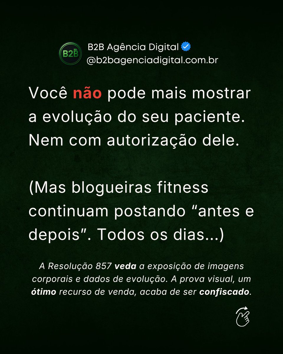 b2bagdigital's tweet photo. 🚨 O FIM DA NUTRIÇÃO NAS REDES SOCIAIS? Leia sobre a Resolução CFN 857/2026.

#criacaodesites #empreendedorismo #vendas #google #googleads #googleempresa #seo #trafegoorganico #sites #microempreendedor #metaads #googlemeunegocio #ia #nutricao #nutricionista #cfn857 https://t.co/xvybkUglgL