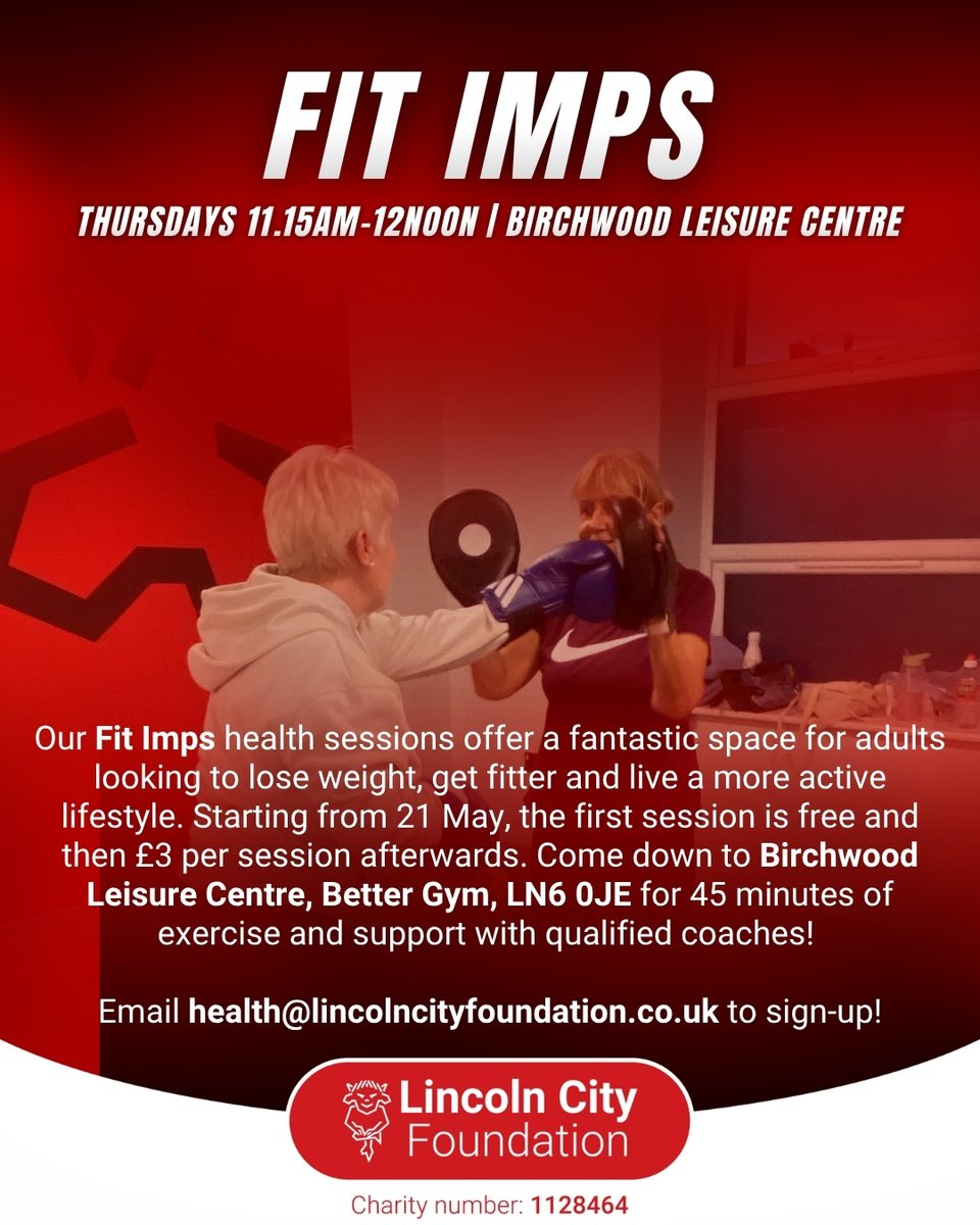 LCityFoundation's tweet photo. 💪 We have a brand new Fit Imps session starting on Thursday 21 May at Birchwood Leisure Centre! https://t.co/D75O42PLEn