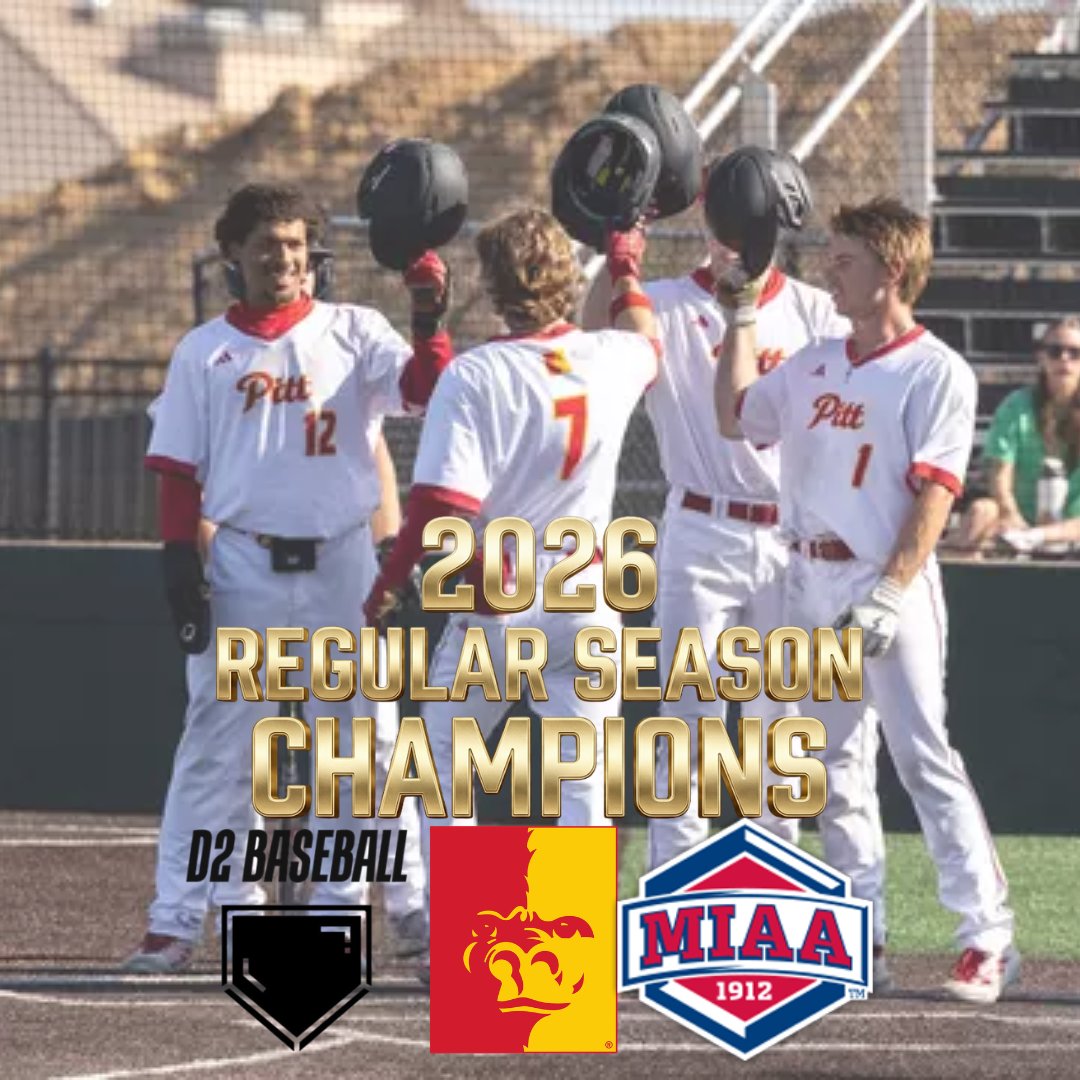 divIIbaseball's tweet photo. For the first time in program history, @GorillasBSB are @TheMIAA Regular Season Champions!

#D2Baseball https://t.co/AmmAzfou5F