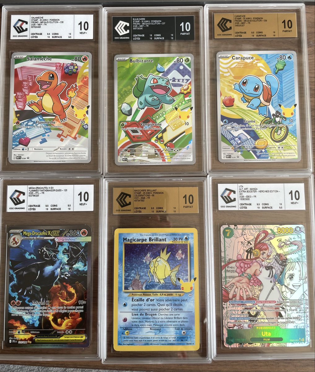 6 sur 6 sur ma dernière réception CCC Pokémon et One Piece ! 
Et mon premier black label