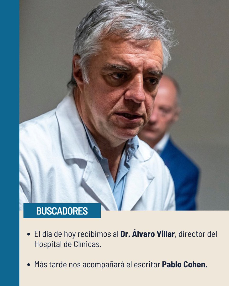 buscadorestv's tweet photo. 📺 Hoy en Buscadores tv #5901
Jueves 7 de mayo de 2026, estaremos desde las 14hs en vivo por VTV y Canal 5 hasta las 16hs. 📽

Hoy con:
👤 @vilnando 
👤 @danielabouret 
👤 @NDEtchegoyen 
👤 @ProfeLagrotta 

📞 Envíanos tu mensaje al - 092 116 000 y súmate al debate. https://t.co/SpRcU3sHoX