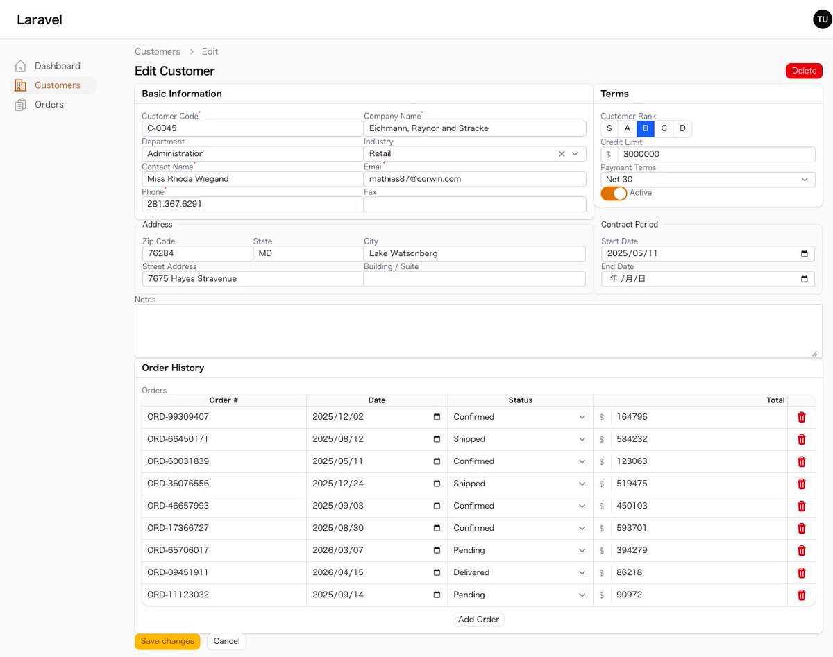 yichokd's tweet photo. Default @filamentphp looks beautiful — but if you're building a data-heavy admin panel (sales, inventory, orders), you want to see more data, not more whitespace.

So I built Bonsai Theme: a compact UI for Filament v5. Smaller fonts, tighter padding, spreadsheet-style repeaters, dark mode.