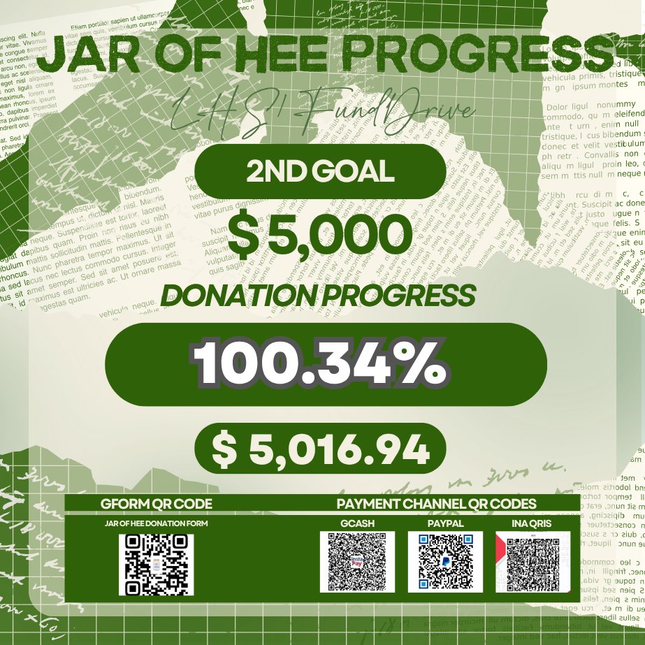2ND GOAL ACHIEVED 🔥

You’re on fire, jalnandans/aces! We have officially raised $5,000 for TRACK1015 Funds! 

Thank you to everyone who donated and continuously supported our fundraising projects. Let’s continue pushing and aim even higher together!😉
#EVAN #에반 #HEESEUNG #희승