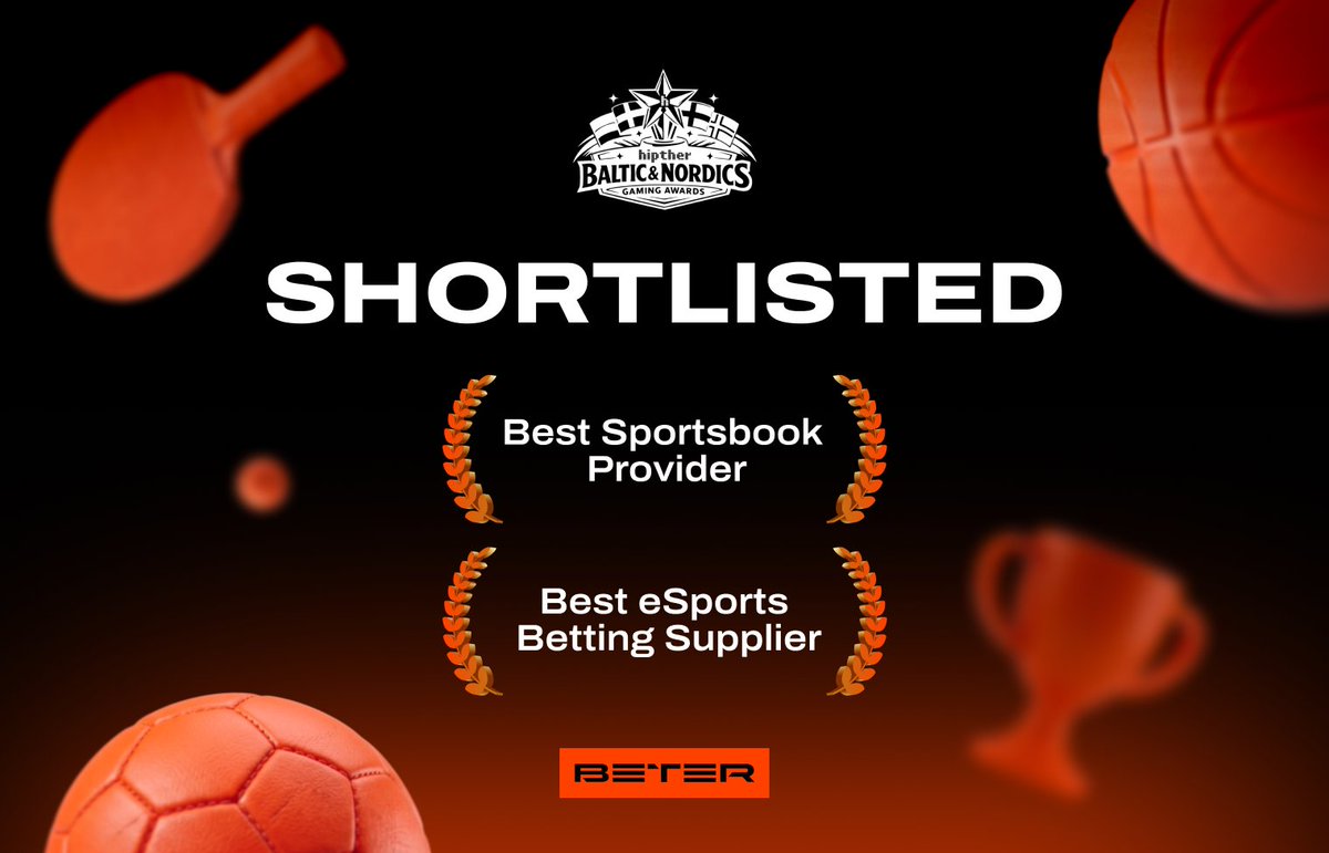 beter_co's tweet photo. ✅ Best Sportsbook Provider
✅ Best eSports Betting Supplier

BETER has been shortlisted for both at the HIPTHER Baltic &amp; Nordics Gaming Awards 2026 🏆 

Winners announced June 2 in Tallinn 🇪🇪 Follow along 👀
@hipther #BETER #HIPTHERBaltics #HIPTHER #Awards #iGaming #Esports https://t.co/uvJJZq5Ycy