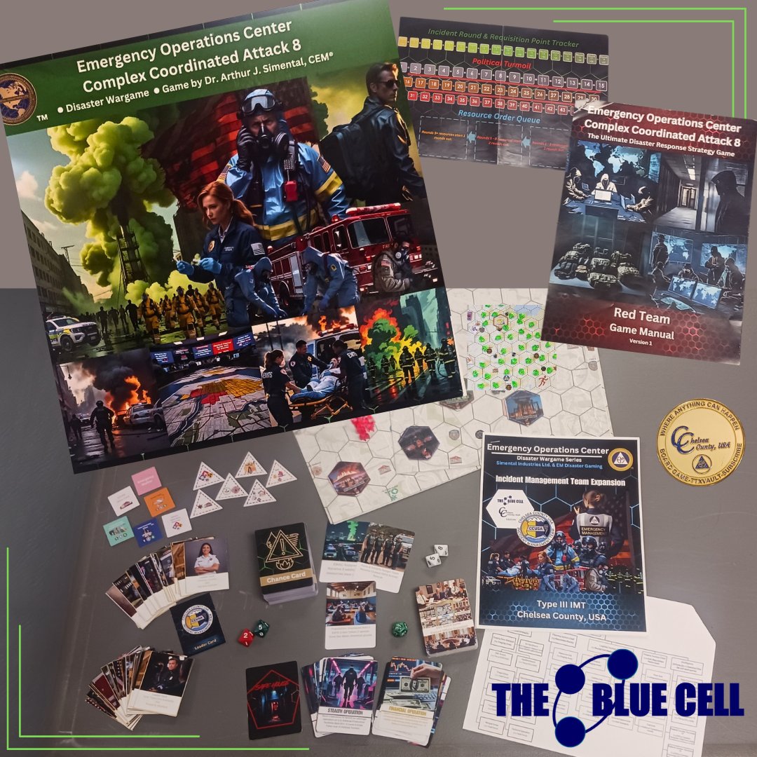 TheBlueCell's tweet photo. Available for Preorder Now!
Emergency Operations Center Disaster Wargame: Complex Coordinated Attack 8.  This game is a next-generation training experience designed to push decision-makers, teams, and enthusiasts beyond routine exercises.  https://t.co/FYJAeSv2DT https://t.co/WPwtg6R8op