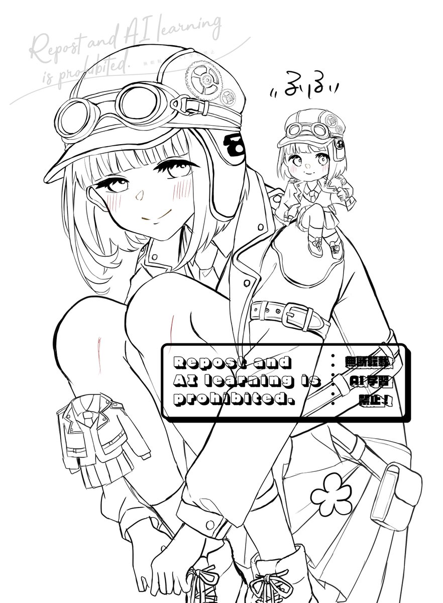 ru090ri's tweet photo. 🌸テーマ：スチームパンク
※本作品の完成品は『あの音 もしも』のイラスト集へ収録予定です。 https://t.co/9jHDHy7Ic2