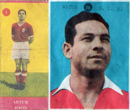 jonasgram1975's tweet photo. Contribuindo uma vez mais para o grande "Destino Saudade", deixo aqui os cromos (o mais "antigo" e o mais "recente") do Artur Santos. O da esquerda da colecção "Jogadores da 1ª Divisão" de 51/52 e o da direita da "Colecção Nacional de Futebol" de 58/59.

#destinosaudade #zerozero https://t.co/e9e12qWpE9