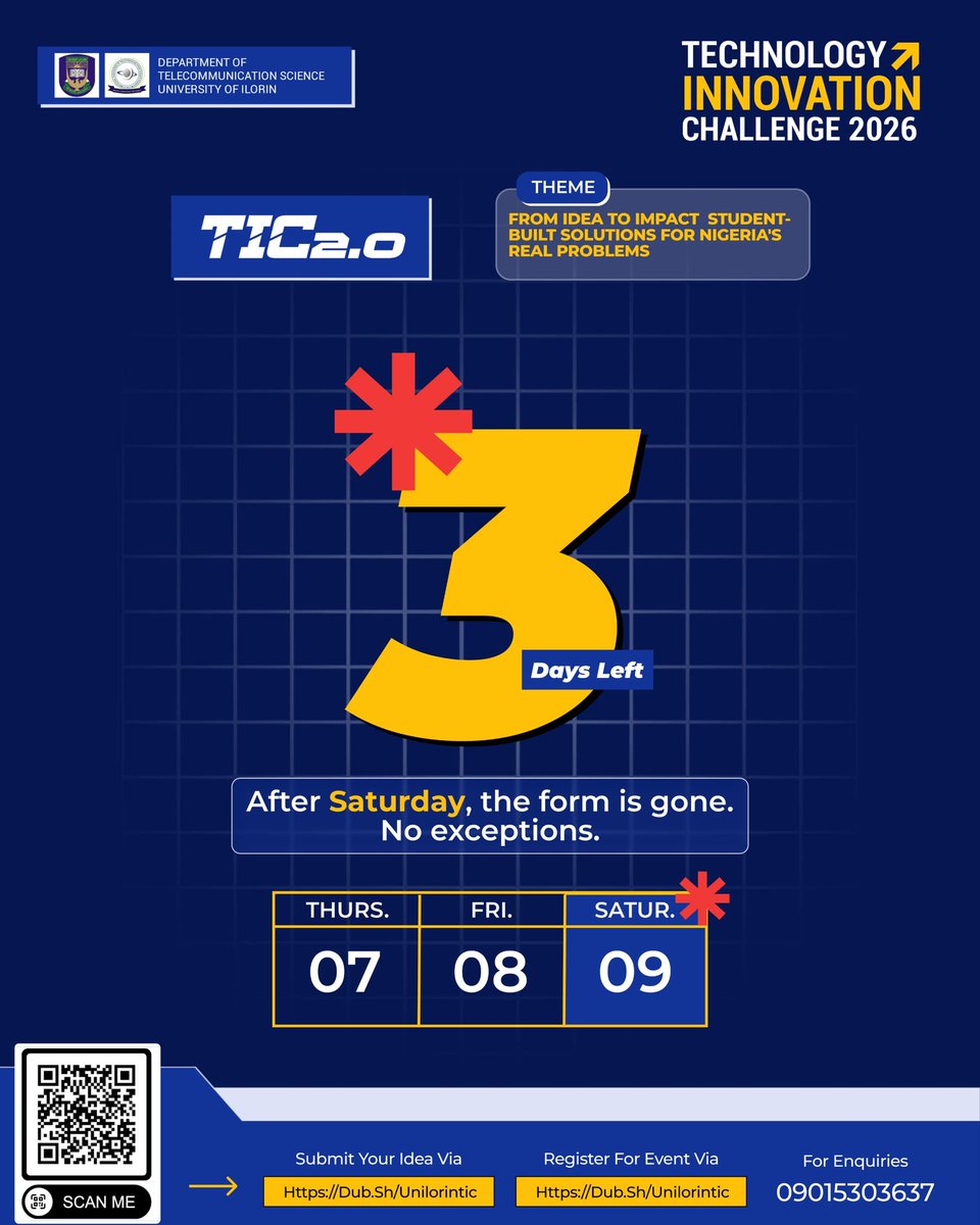 Technology Innovation Challenge 2026 (#TIC2.0) tweet media