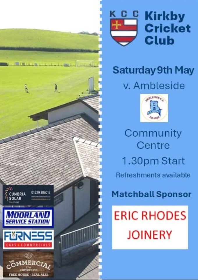 KirkbyC's tweet photo. Following on from Saturdays win at Kendal 2nds we are back on home soil against @AmblesideCC in a @wc_league game, big thanks to Eric &amp; Linda Rhodes for their continued support in sponsoring the games matchball 🏏 # KCC https://t.co/KDM0oMyNxE