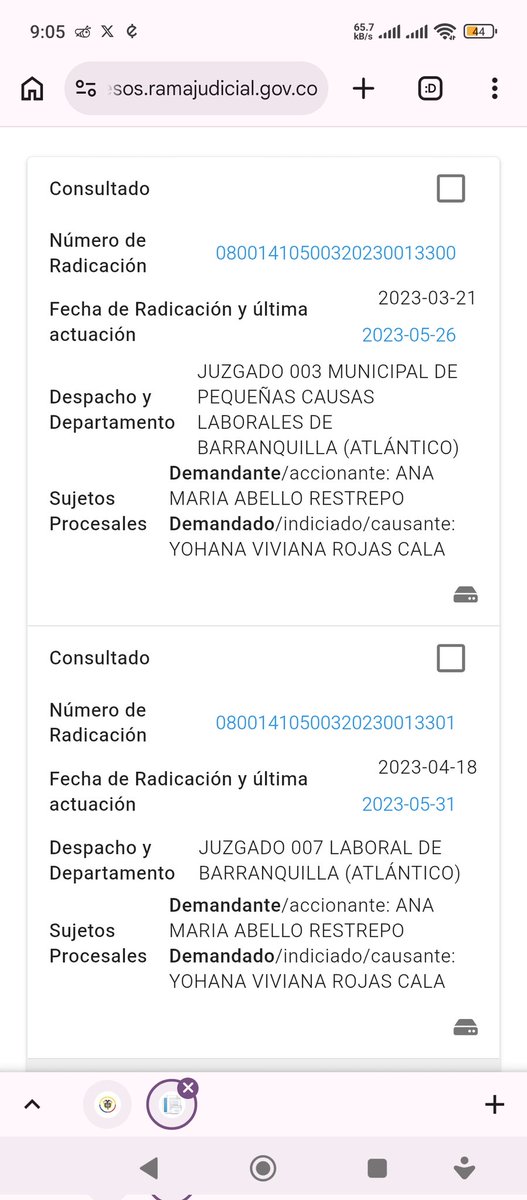 Sabían que la famosa twittera contratista en DPS y bodega de <a href="/GustavoBolivar/">Gustavo Bolívar</a> tiene 11 registros en rama judicial entre denuncias, demandas y tutelas?
Empecemos por la más reciente, tutela radicada en 2023 por la activista <a href="/ANIABELLO_R/">Ani Abello</a>, nunca dio cara. 
<a href="/Ex_comvicta/">@17denuncias</a> <a href="/demiurghedron/">Solarly Pupaed</a>