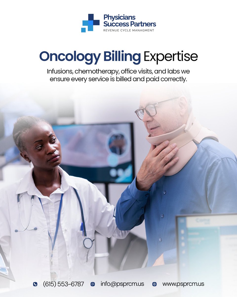 psprcmus's tweet photo. Oncology billing expertise 🎗️
Infusions, chemo &amp; labs billed accurately with PSP.

#OncologyBilling #MedicalBilling #RevenueCycleManagement #HealthcareFinance #PhysicianSupport https://t.co/pRwOK8BbeA