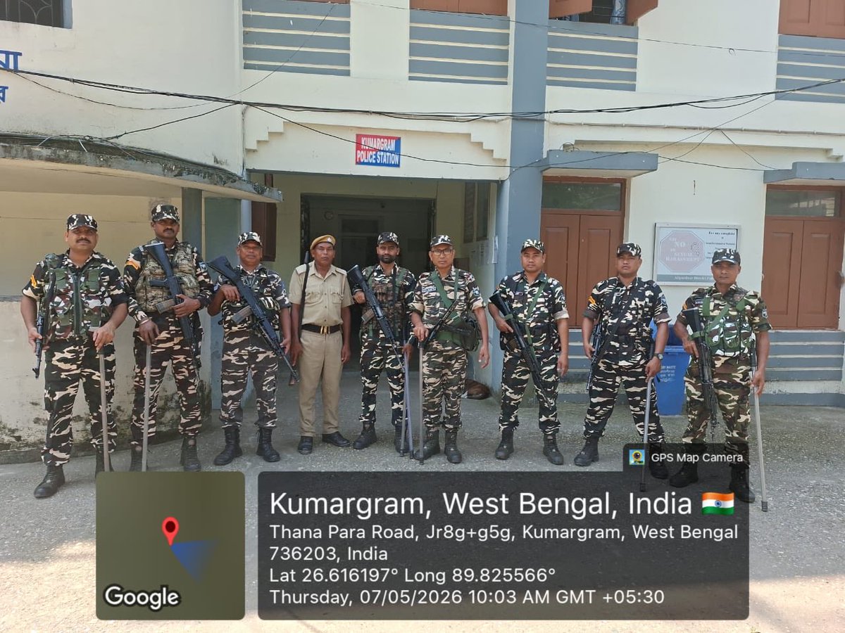 CrpfWest's tweet photo. Place-Thana para road
Type of duty-QRT Duty.
Police STATION- Kamakhyaguri OP 
SASHASTRA SEEMA BAL
District -Alipurduar (WB)

@ECISVEEP 
@CEOWestBengal https://t.co/JSG2GOVhln