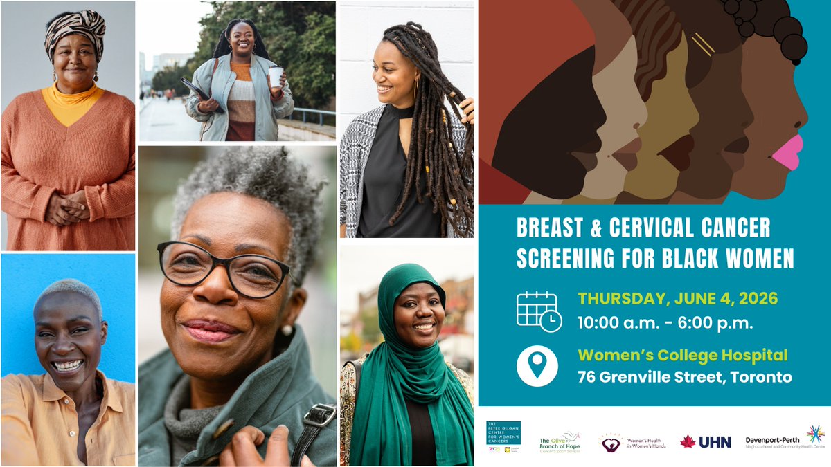 WCHospital's tweet photo. Our #CancerScreening event for Black Women is back for its 5th year!

Join us on June 4 for a safe, welcoming event offering HPV (Pap) testing, mammograms and more, designed with your comfort in mind.

🔗Book your spot: https://t.co/OOJojCO9yt

#BlackHealth #HealthEquity #BCSM https://t.co/oUXUOnllCZ
