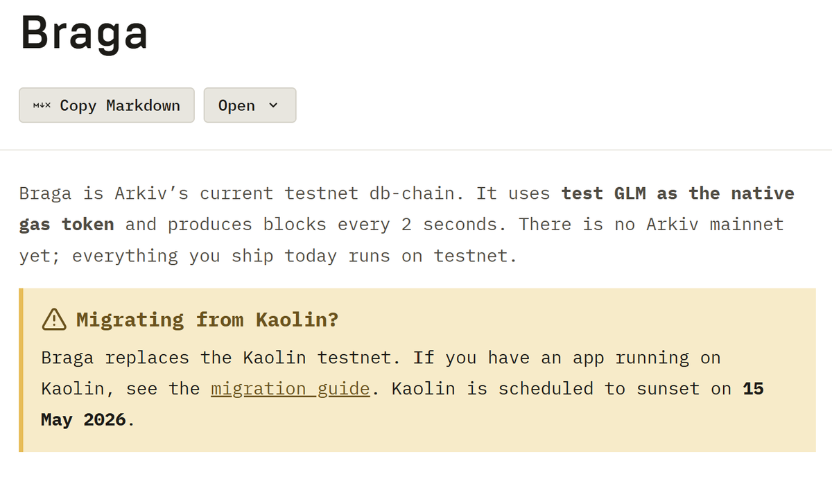 arkivnetwork's tweet photo. 🚨 TESTNET ALERT: Goodbye Kaolin - Hello Braga

What's new? 

$GLM is the native gas token
Improved network resilience
Cleaner faucet experience

Request fresh test GLM from the Braga faucet to your wallet once added 
https://t.co/xSibdUIRbJ 

🧵 https://t.co/Ssbnln4NvO