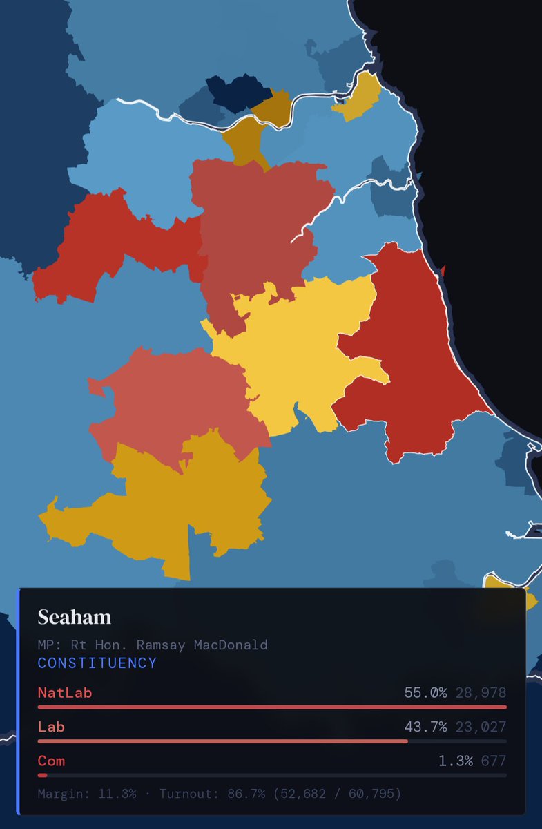 northerncurio's tweet photo. Imagine the 1931 general election campaign in Ramsay MacDonald's constituency of Seaham, County Durham. 
"Who you voting for then: National Labour, Labour Party, or Communist?" https://t.co/ppnaQloNY9