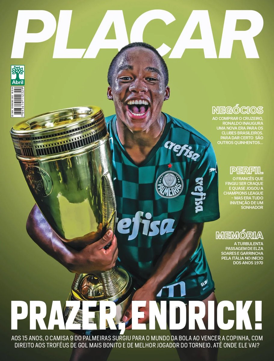 placar's tweet photo. #TBT
O mais jovem na capa: a primeira vez de Endrick em PLACAR

De volta às páginas da revista, atacante revelado pelo Palmeiras estreou aos 15 anos, como herói do título da Copinha; relembre
https://t.co/9ZMNskGwUM