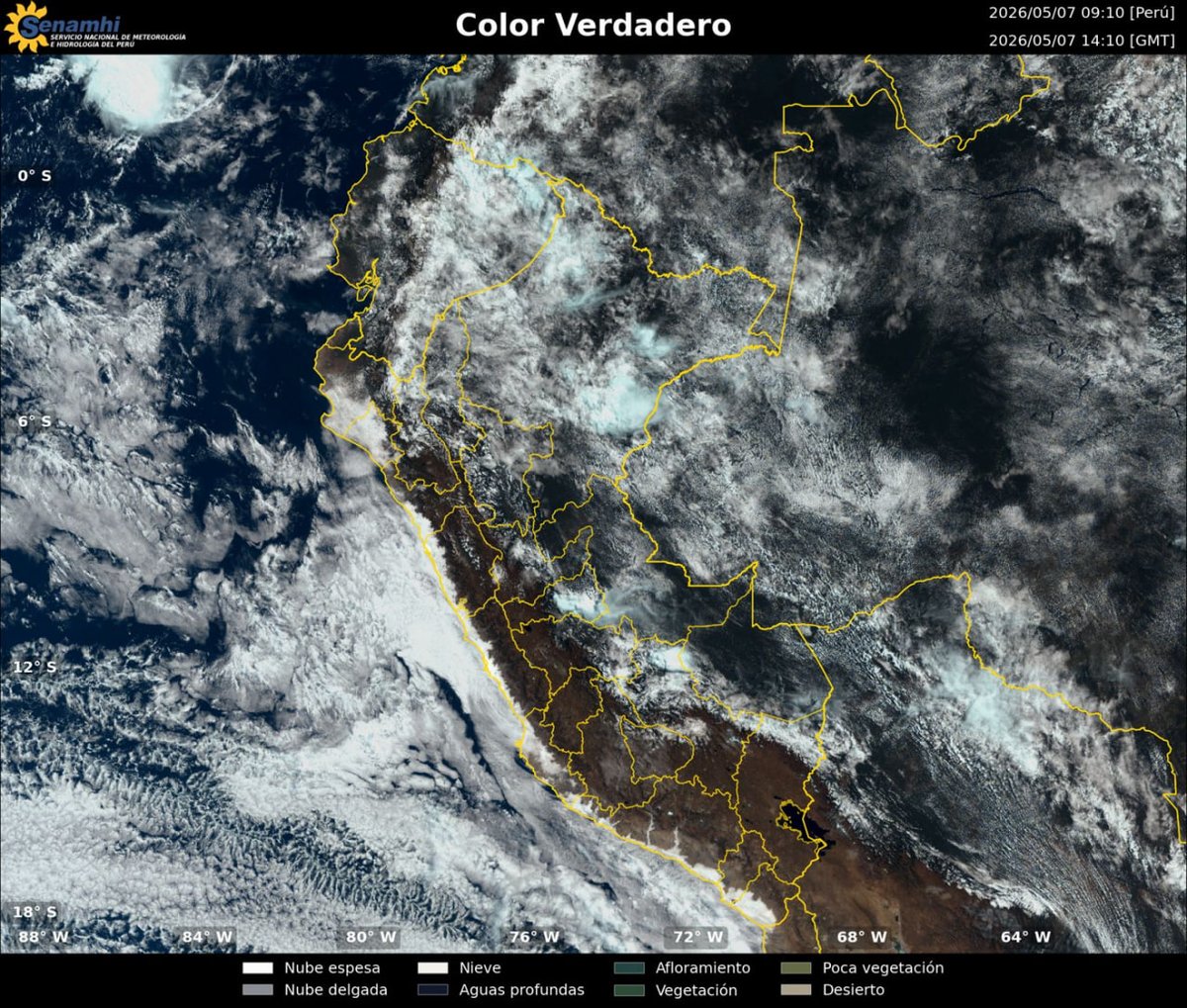 #Infórmate #Senamhi #Minam Desde la madrugada y por la mañana persistirá el cielo cubierto a lo largo del litoral.

Estas condiciones responden al ingreso de vientos del sur. 

Hacia la tarde se espera la presencia de brillo solar, sobre todo en distritos alejados del litoral.