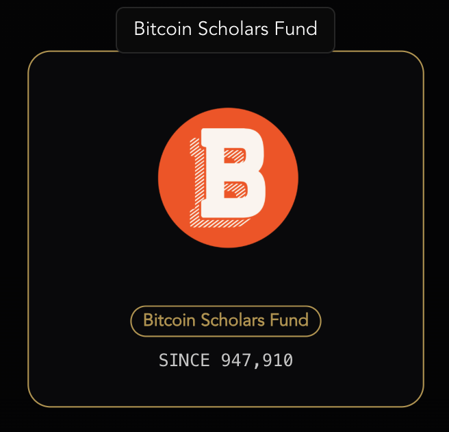 Bitcoin Scholars Fund tweet media