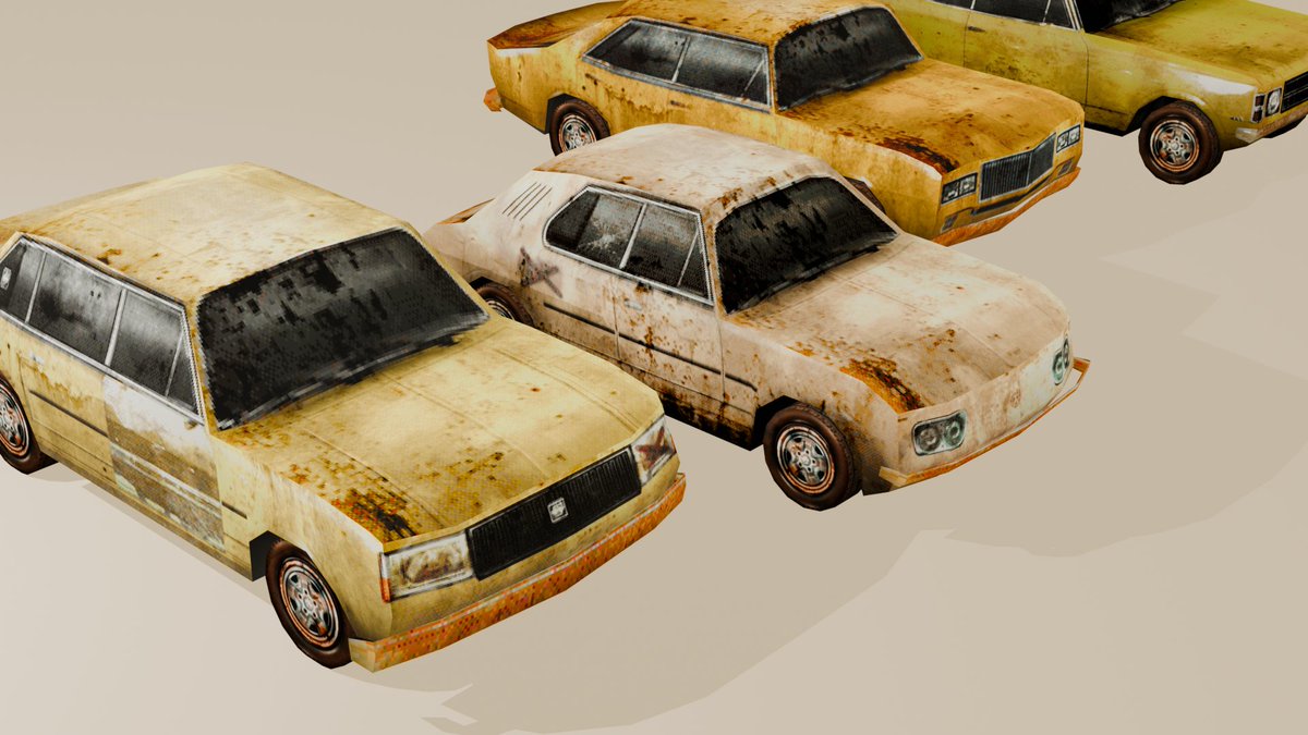 Designcisco_'s tweet photo. Just released my new PSX Style Car Pack!! 🚗

6 retro-inspired low poly vehicles, multiple color variations, rusty versions, and customizable wheel textures!! 🛞

No AI used in the creation // Link 👇

https://t.co/Hit7B2wDYi

#gamedev #indiedev #lowpoly #psx #3D #indiegame https://t.co/GC03SjLJ66