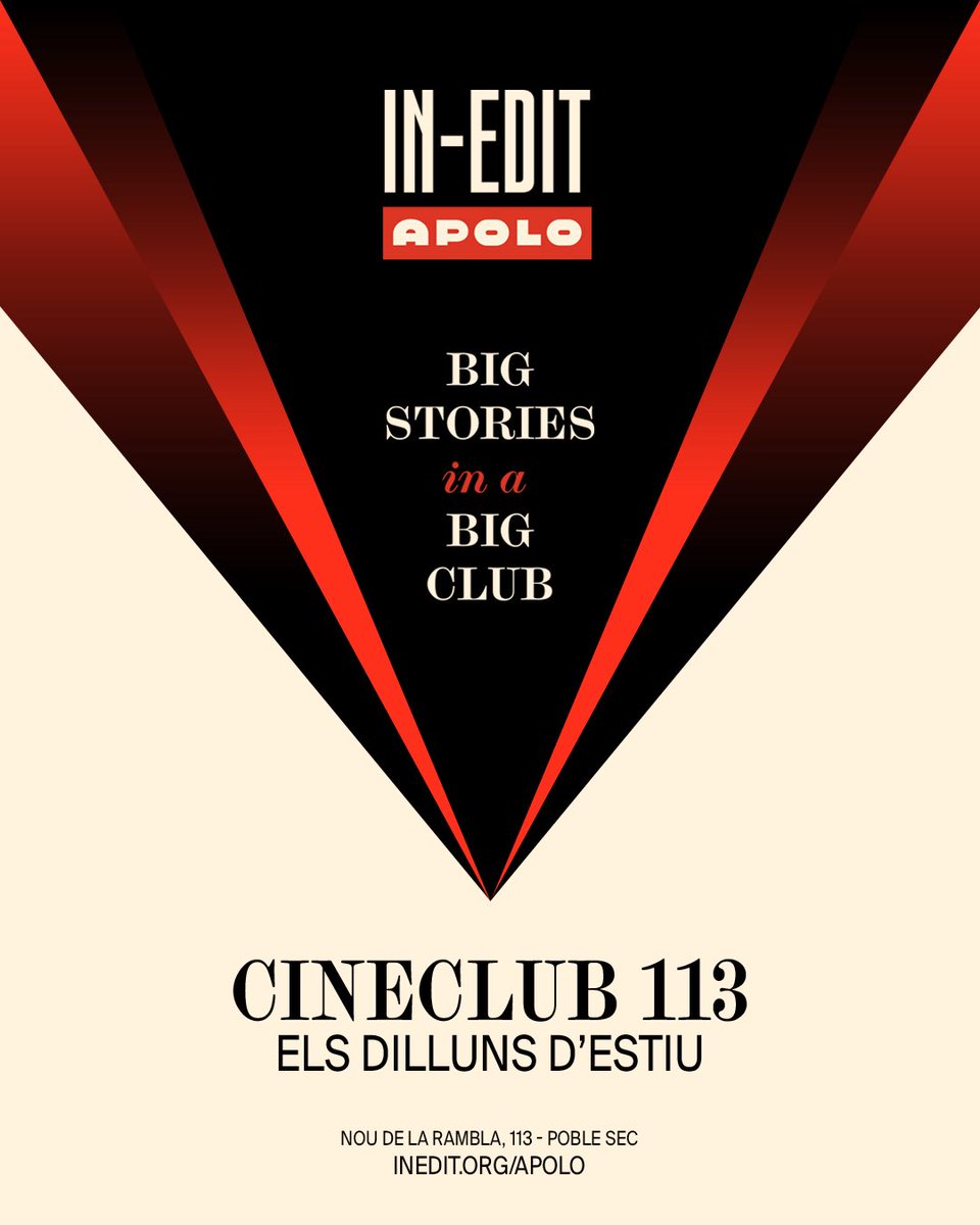 InEditFestival's tweet photo. Ens fa molta il•lusió explicar-vos que @ineditfestival i la @sala_apolo s’alien per llançar un nou premi internacional de vídeos musicals i el cicle de cinema d’estiu ‘CineClub 113’.

🔗 Consulteu tota la informació a:
https://t.co/jTcrFnBb0c https://t.co/H1wiaFMTWD